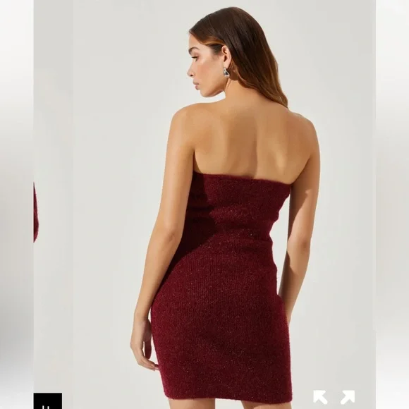 💃🏽🆕 NWT ASTR the Label TAMARA SHRUG AND MINI SWEATER DRESS - Wine - Size M - Picture 8 of 13